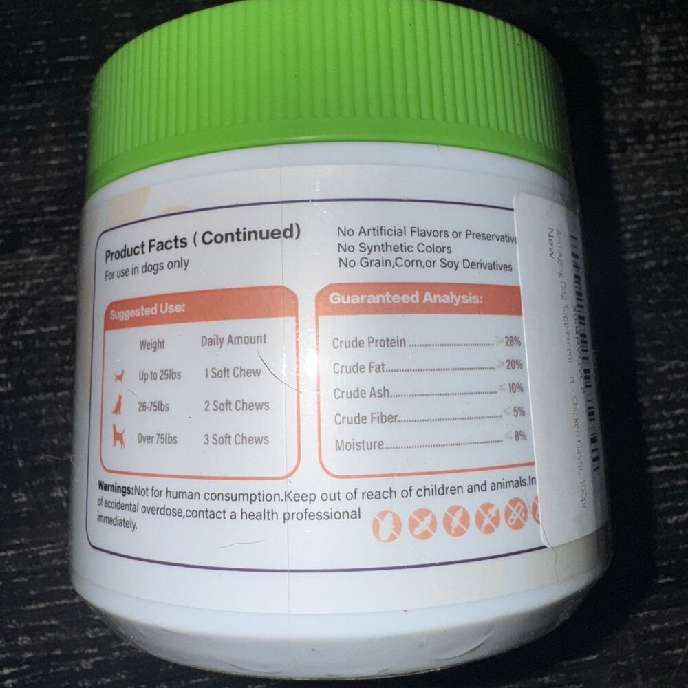 Joy Paws Anti-Aging Health 3 in 1 Dog Food Chewable Tablets 100 Tablets Chicken - Picture 3 of 5
